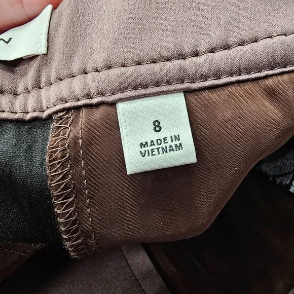 Aritiza Babaton Brown Leather Pants High Waisted Bootcut Vegan Coffee Bean 8 - Picture 7 of 9